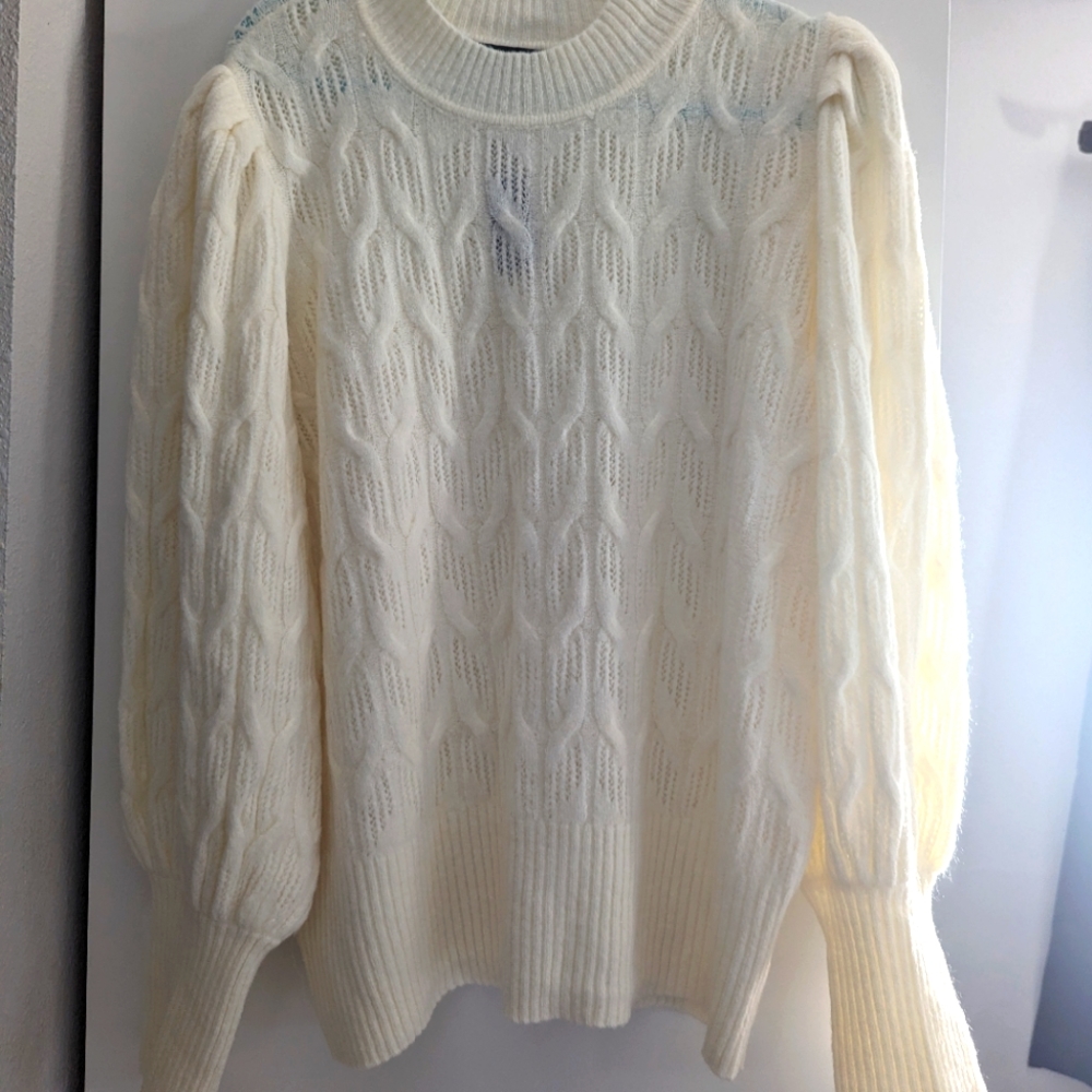 Express Cream Knit Sweater